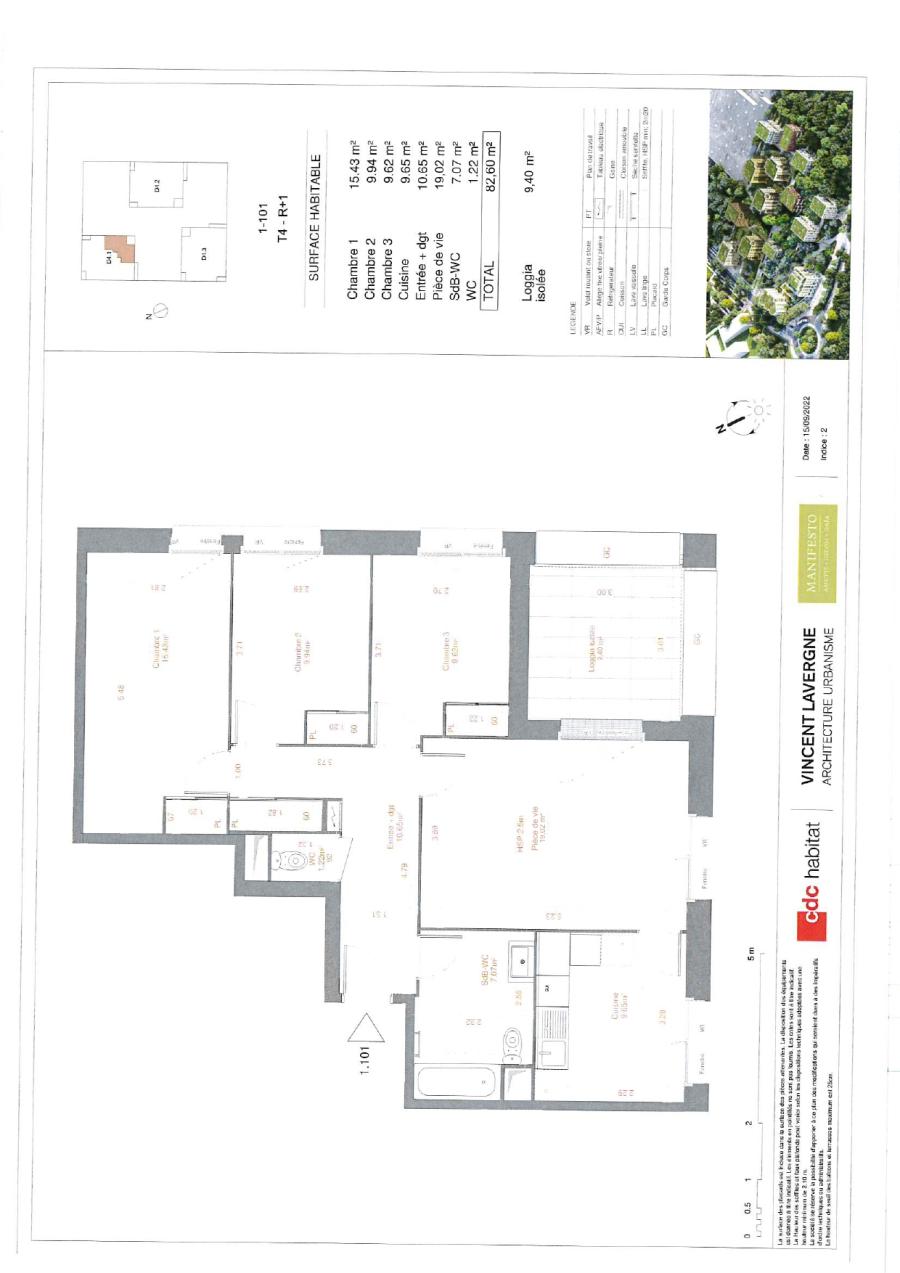 4 pièces - 1er étage - 83m²