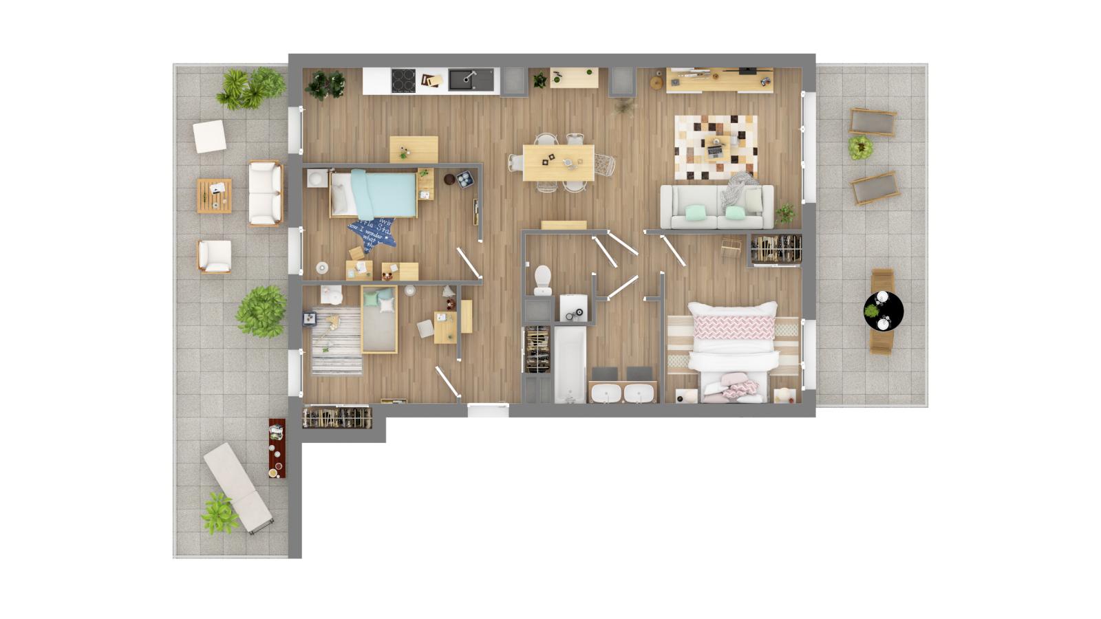 4 pièces - 4ème étage - 79m² - 1 026,17 € - Photo #6
