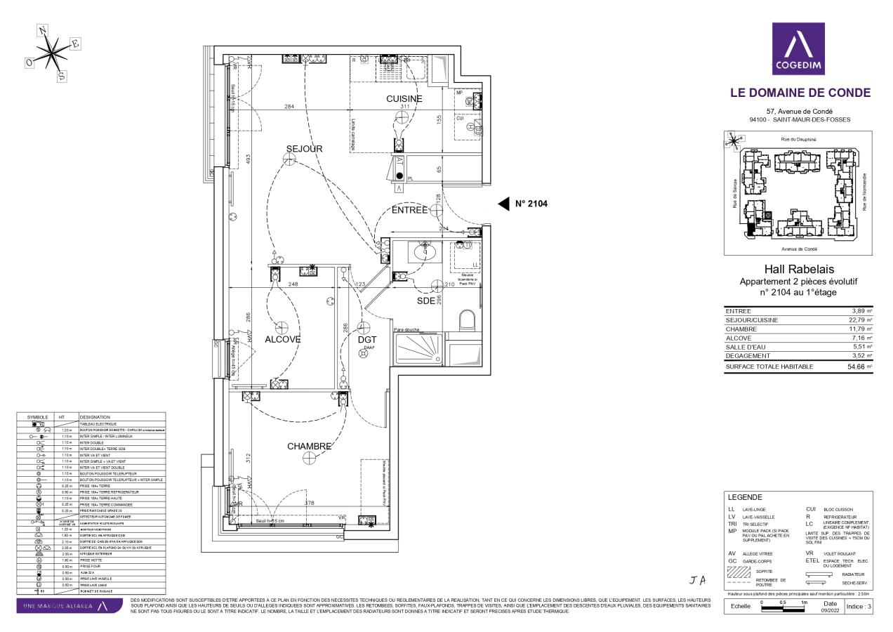 
																																							2 pièces - 
																																						1er étage - 55m² - 1 177,36 € - Photo #1