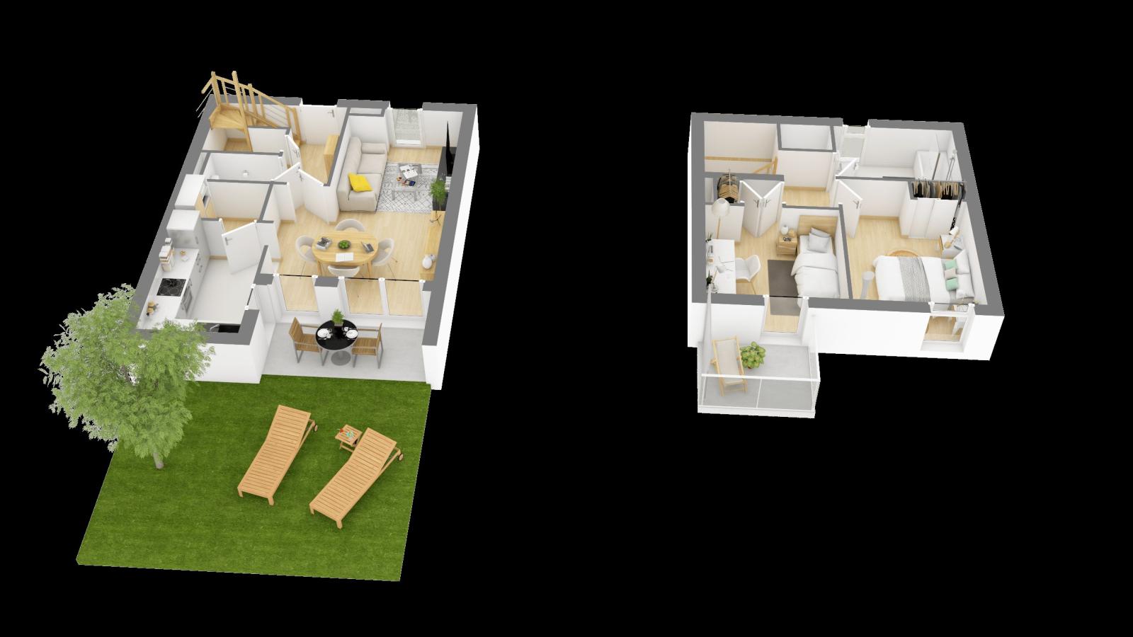 
																																							3 pièces - 
																																						RDC - 67m² - 202 050 € - Photo #1