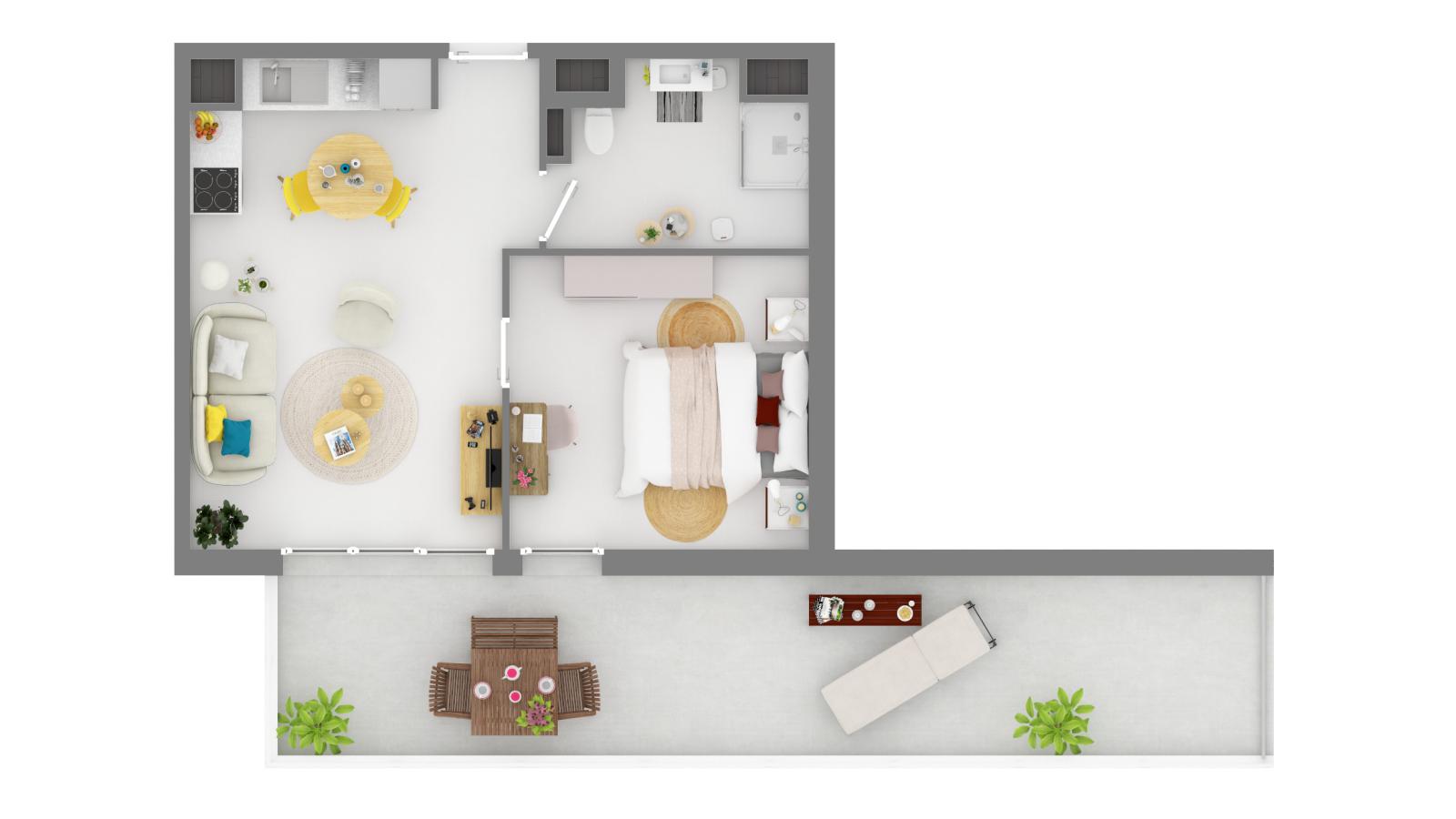 2 pièces - 5ème étage - 38m² - 882,53 € - Photo #3