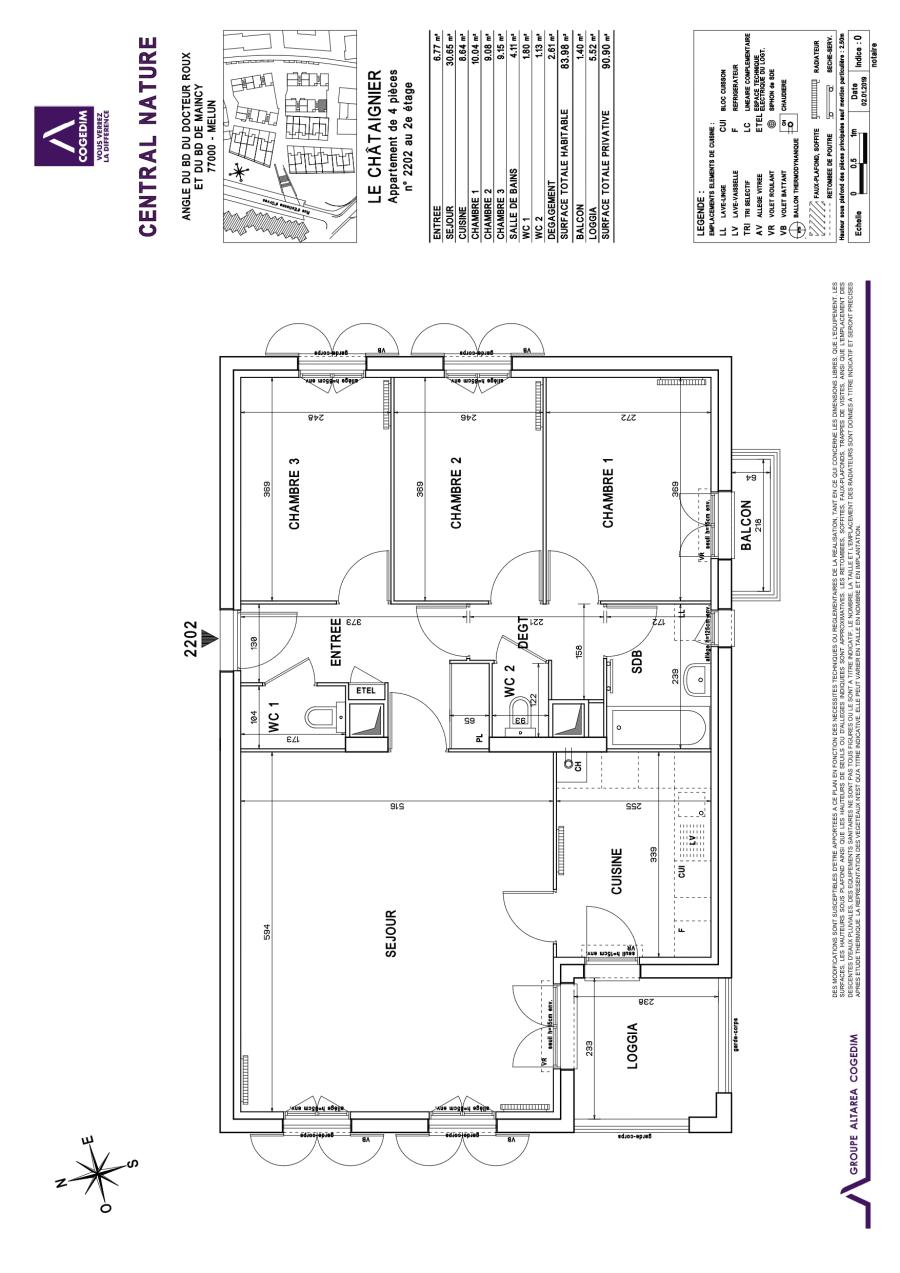 4 pièces - 2ème étage - 84m²