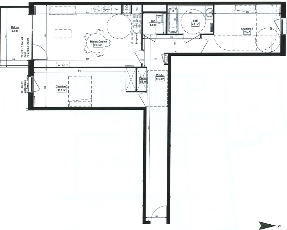 3 pièces - 2ème étage - 79m² - 933,91 € - Photo #5