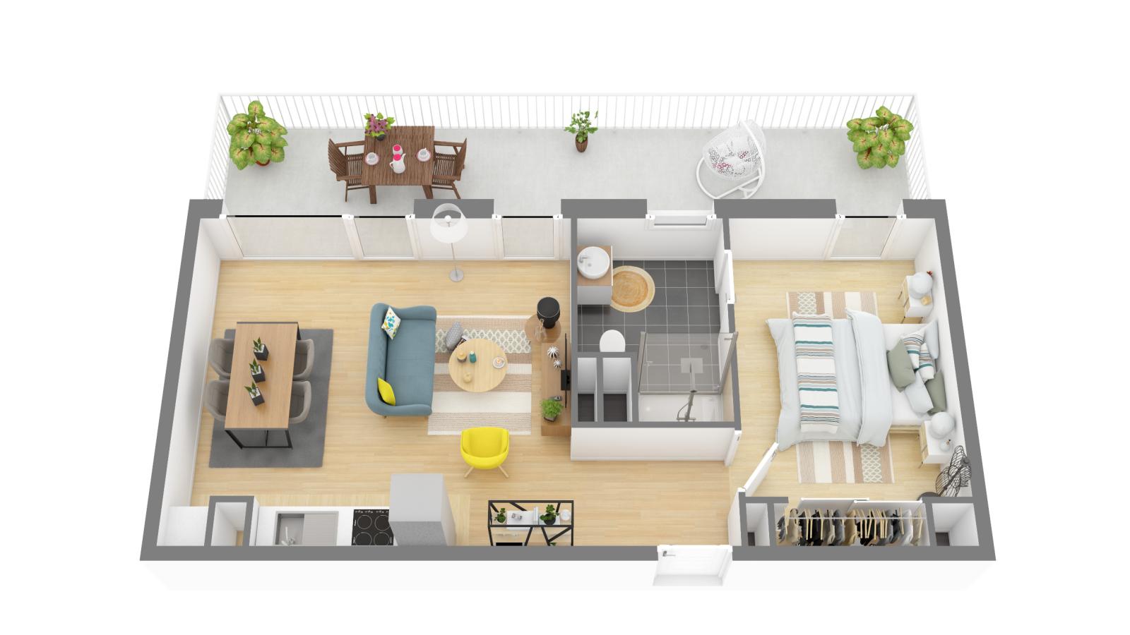 2 pièces - 2ème étage - 44m² - 623,71 € - Photo #0