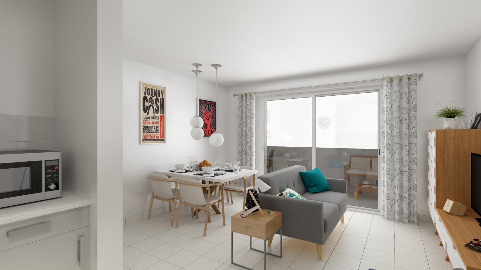 
																																							3 pièces - 
																																						1er étage - 57m² - 970,65 € - Photo #1