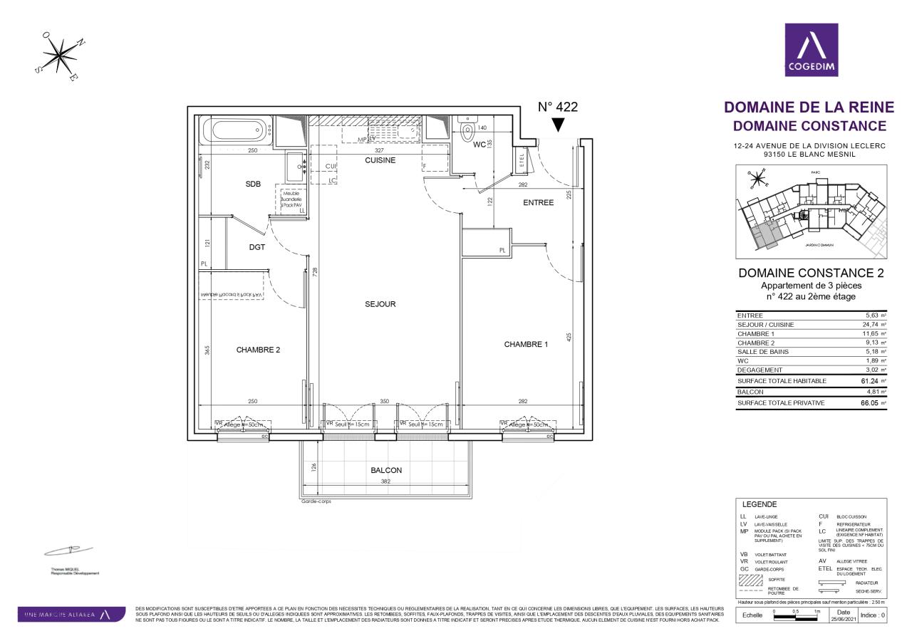 
																			3 pièces - 
																		2ème étage - 61m² - 1 059,23 € - Photo #1