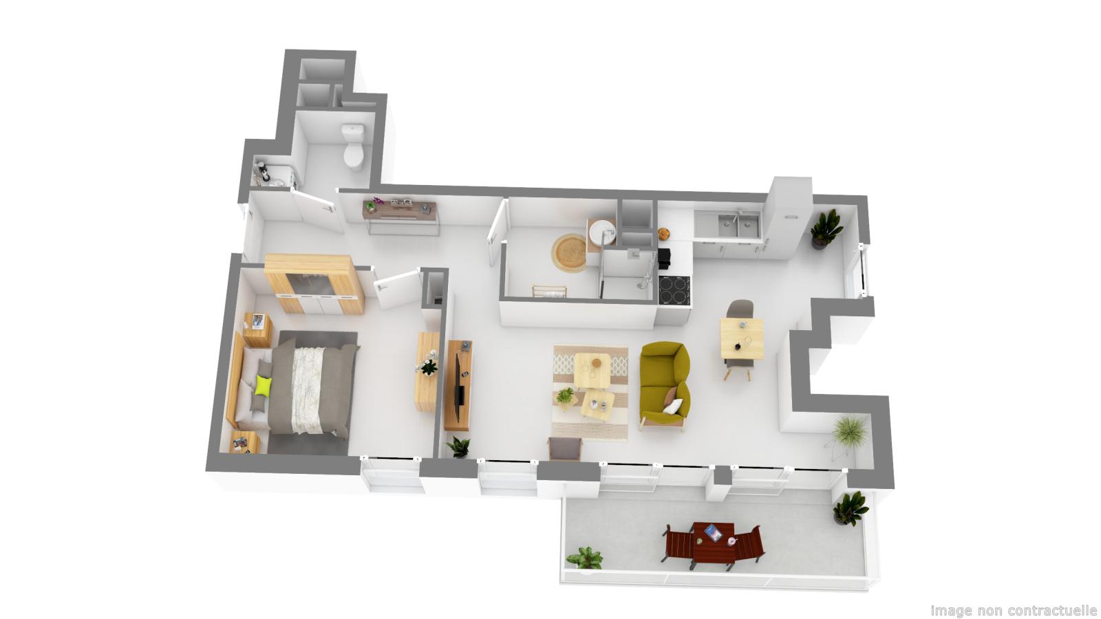 2 pièces - 4ème étage - 47m² - 691,37 € - Photo #1