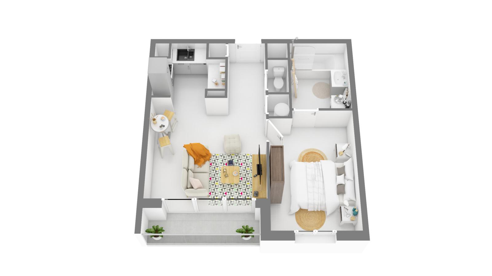 
																																							2 pièces - 
																																						3ème étage - 40m² - 1 055,31 € - Photo #7