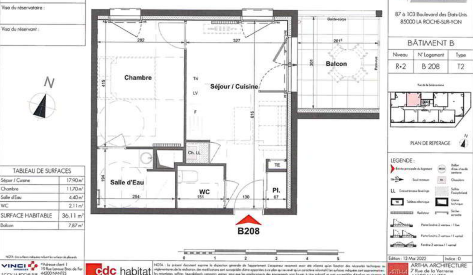 
																																							2 pièces - 
																																						2ème étage - 36m² - 482,59 € - Photo #6