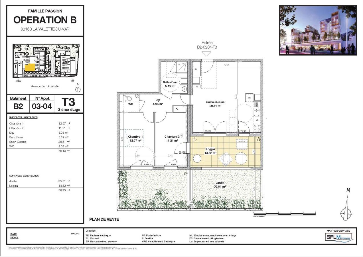 
																			3 pièces - 
																		3ème étage - 66m² - 1 147,62 € - Photo #0