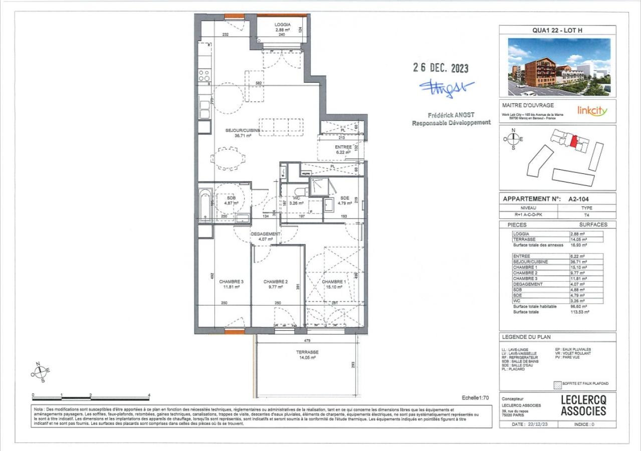 
																																							4 pièces - 
																																						1er étage - 96m² - 1 297,84 € - Photo #1
