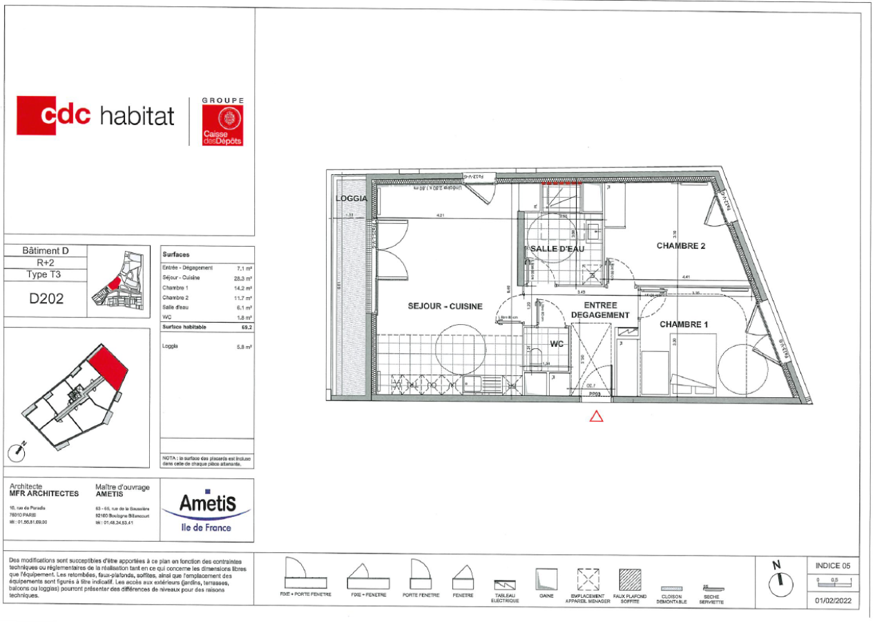 
																			3 pièces - 
																		2ème étage - 69m² - 1 122,74 € - Photo #3