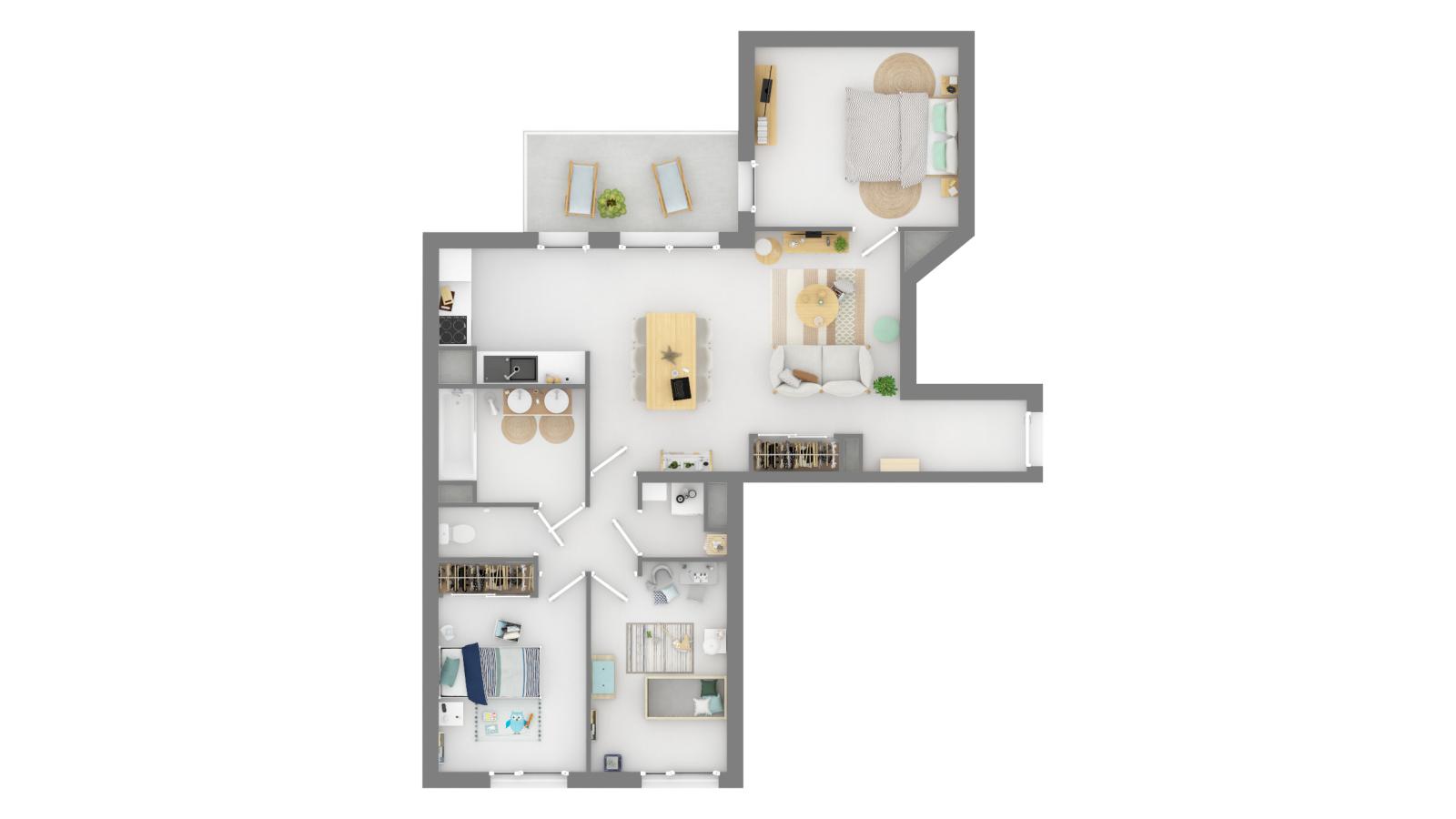 
																																							4 pièces - 
																																						3ème étage - 78m² - 1 183,90 € - Photo #2