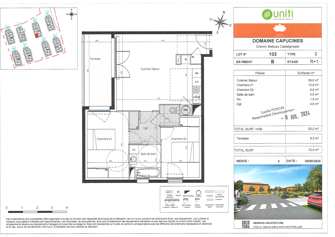 3 pièces - 1er étage - 63m² - 752,60 € - Photo #7