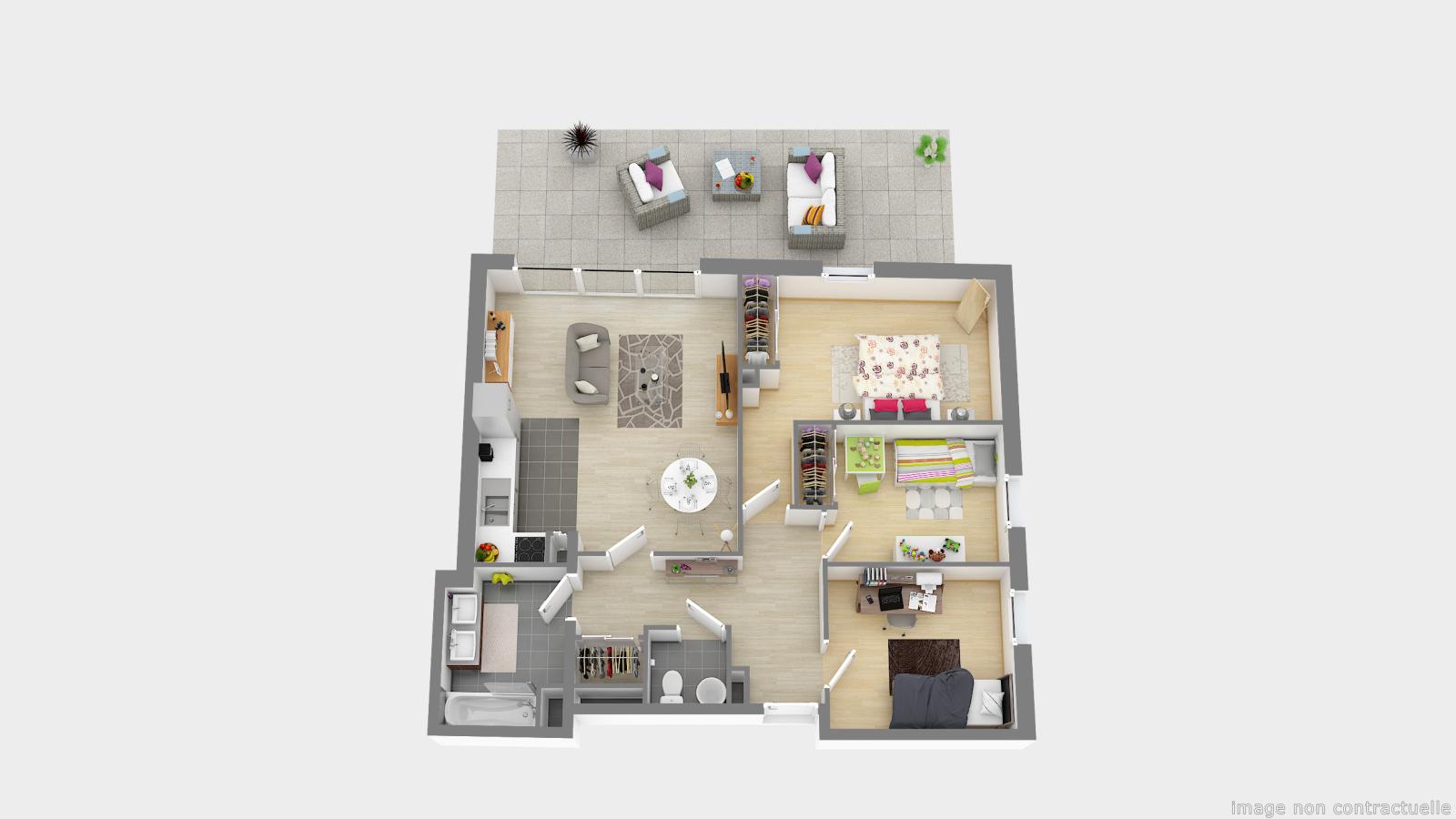 
																																							4 pièces - 
																																						RDC - 74m² - 1 060,53 € - Photo #3