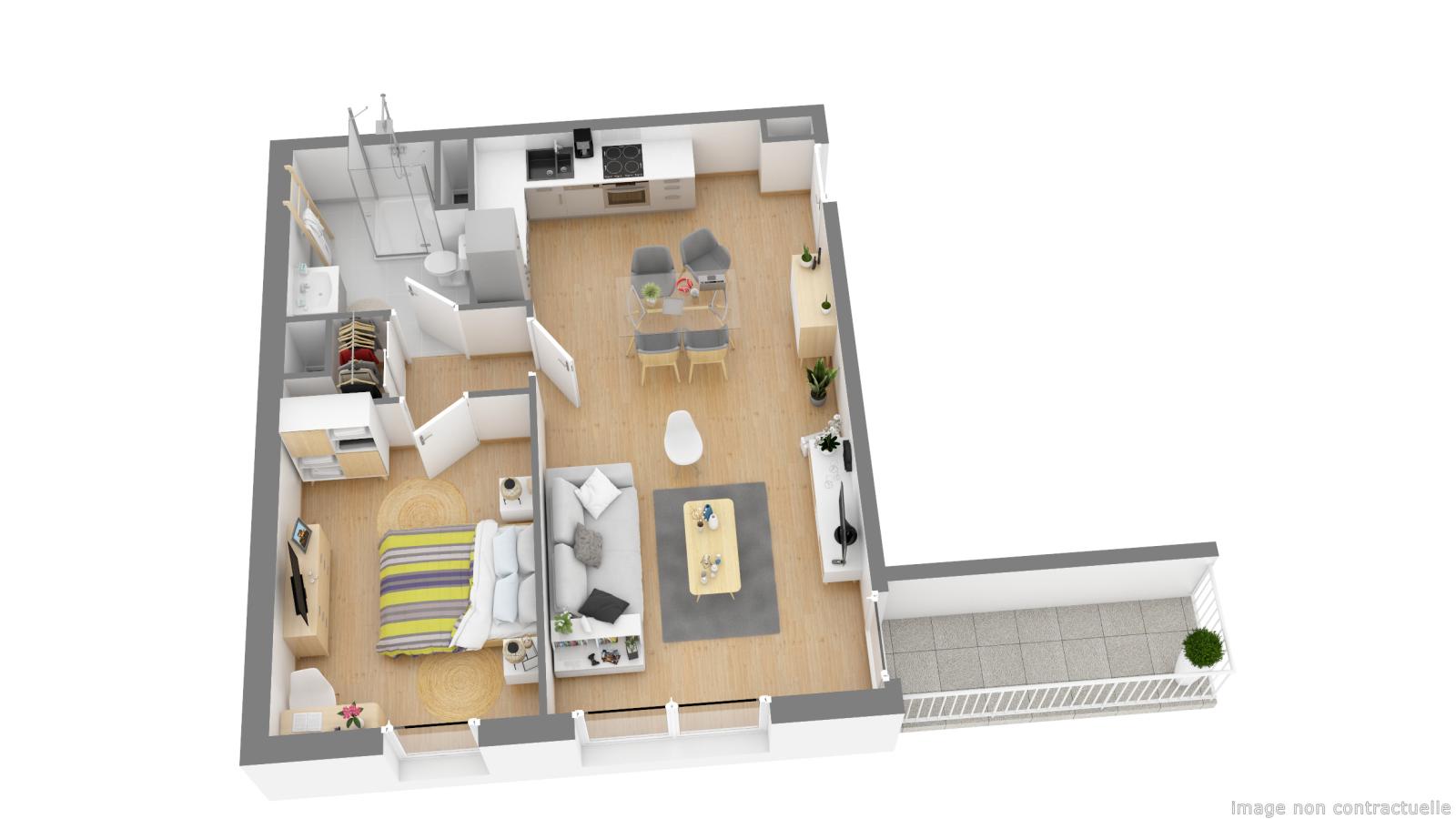 
																																							2 pièces - 
																																						1er étage - 49m² - 806,91 € - Photo #4