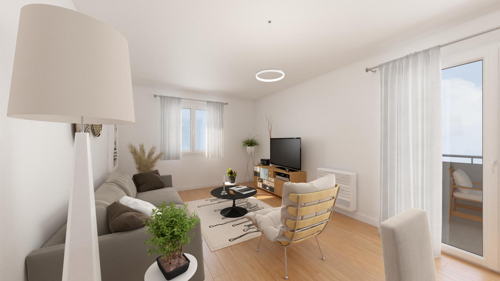 3 pièces - 1er étage - 62m² - 718,12 € - Photo #2