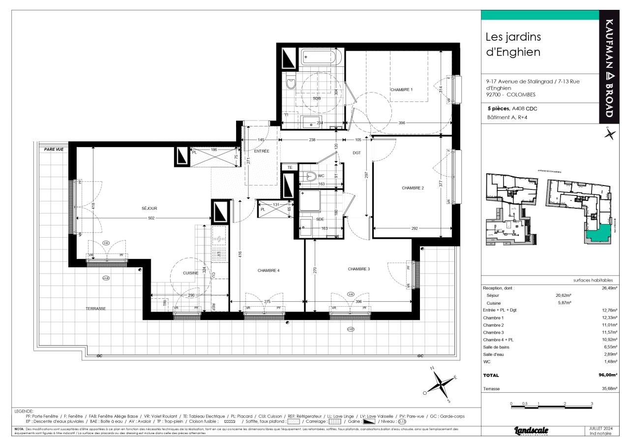 
																			5 pièces - 
																		4ème étage - 96m² - 2 128,95 € - Photo #0