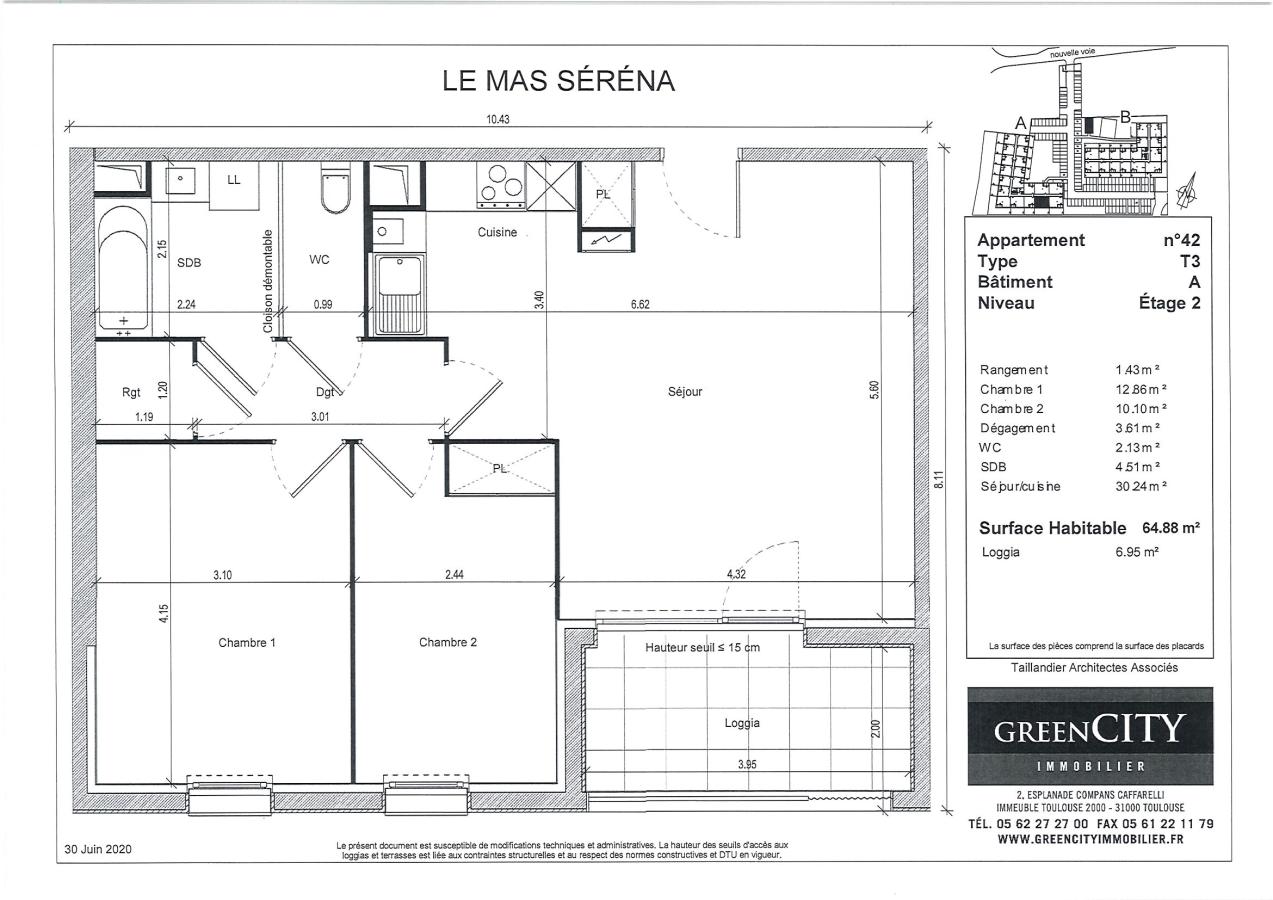 
																																							3 pièces - 
																																						2ème étage - 65m² - 694,40 € - Photo #2