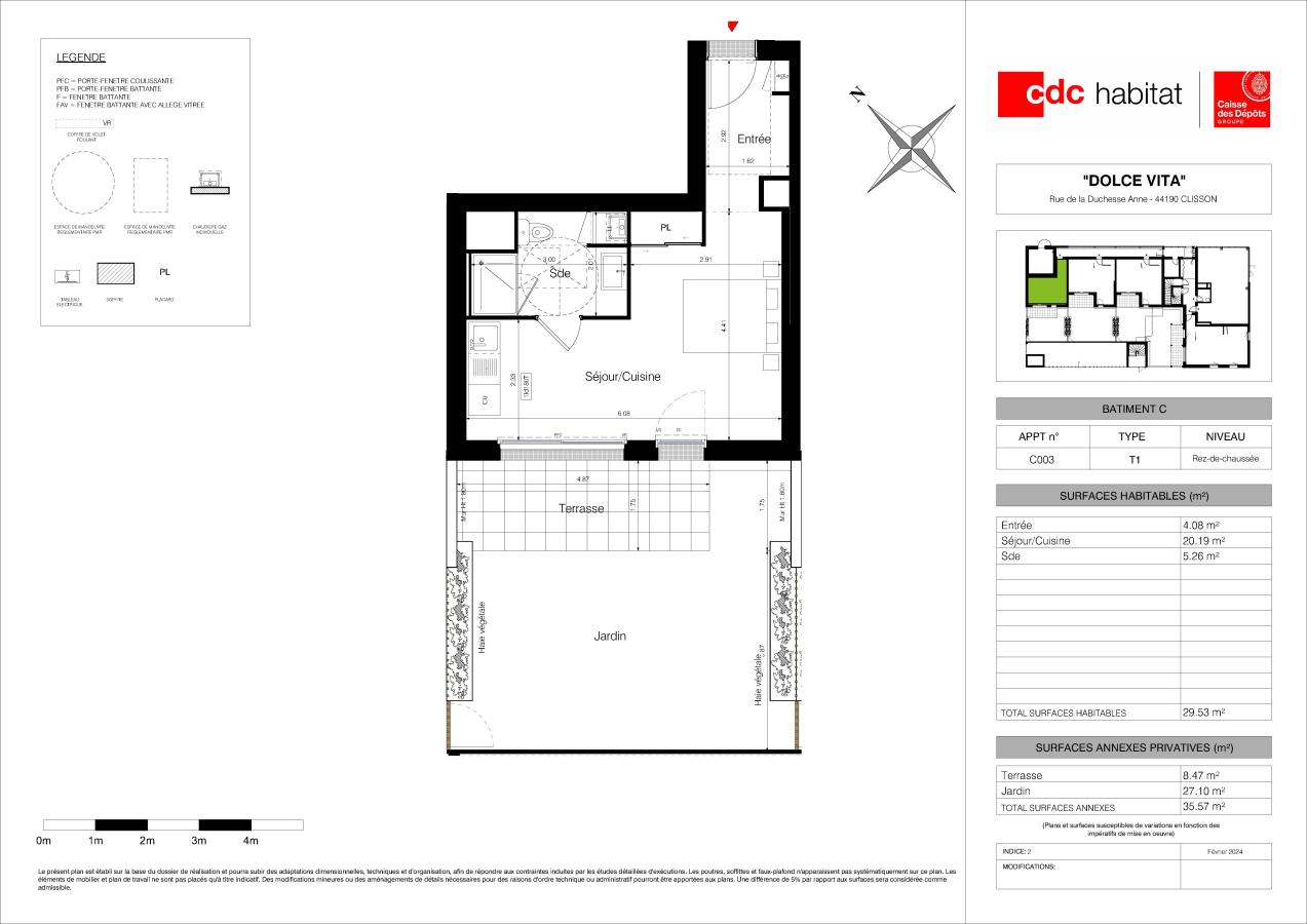 
																			1 pièce - 
																		RDC - 30m² - 486,68 € - Photo #2