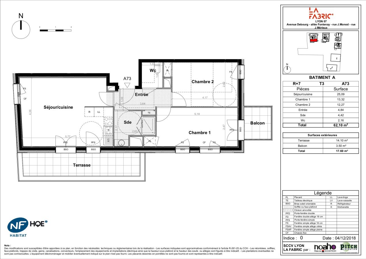 3 pièces - 7ème étage - 63m² - 1 075,31 € - Photo #3