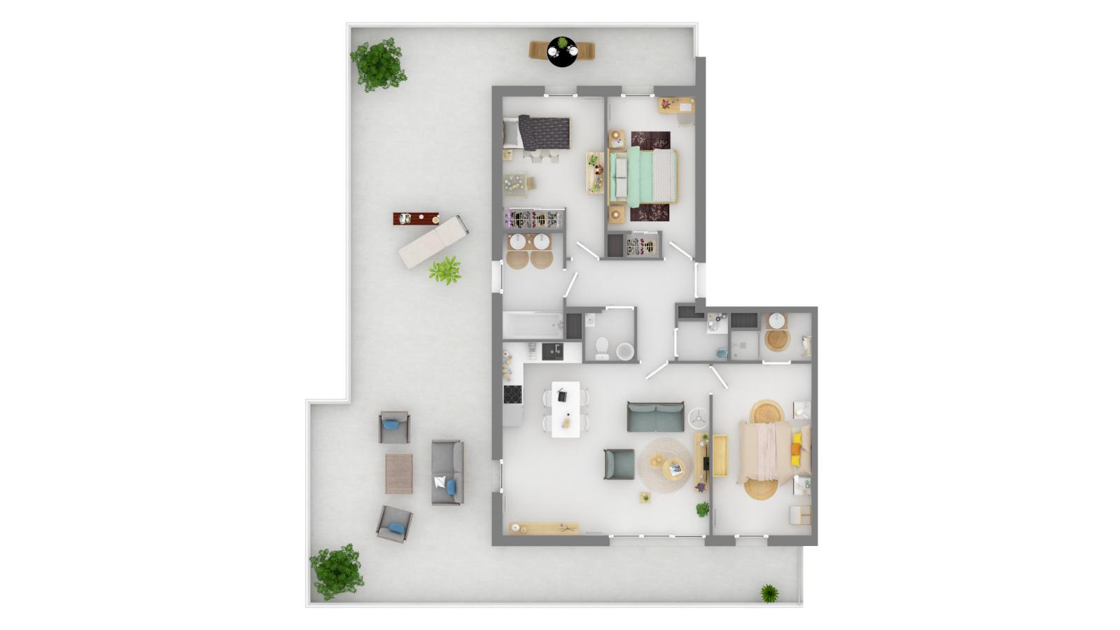 3 pièces - RDC - 64m² - 1 223,92 € - Photo #0