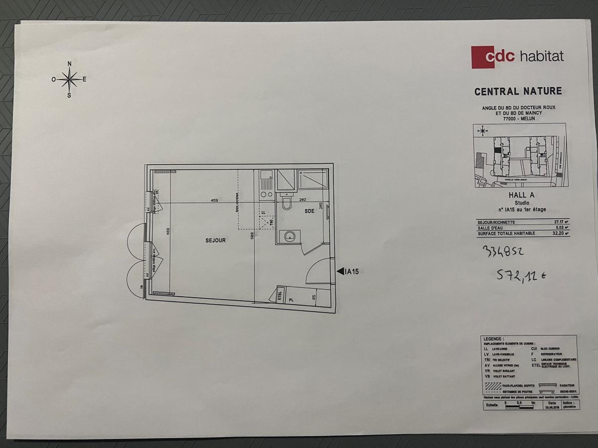 
																			1 pièce – 
																		1er étage – 32m² - 588,68 € - Photo #0