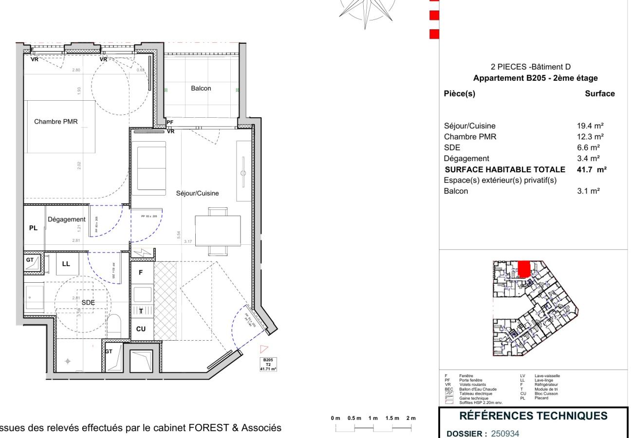 2 pièces - 2ème étage - 42m²