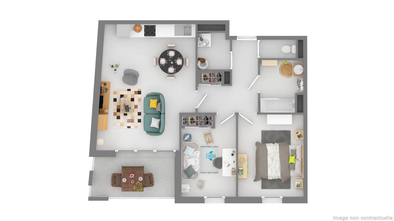 
																																							3 pièces - 
																																						1er étage - 58m² - 751,92 € - Photo #3