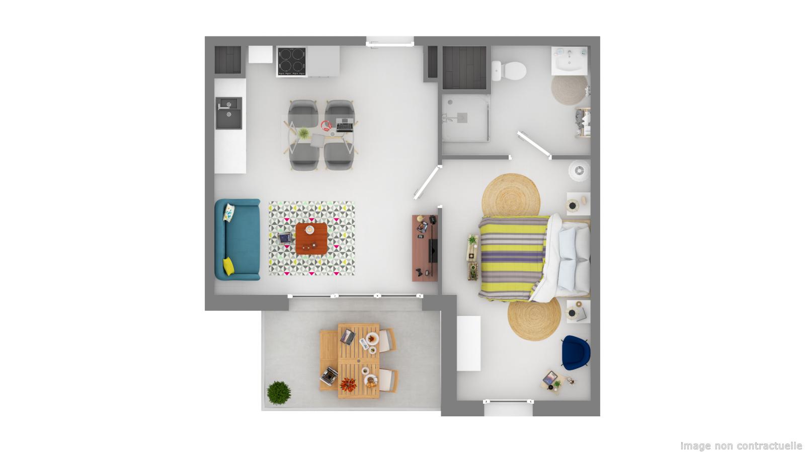 2 pièces - 2ème étage - 39m² - 537,49 € - Photo #4