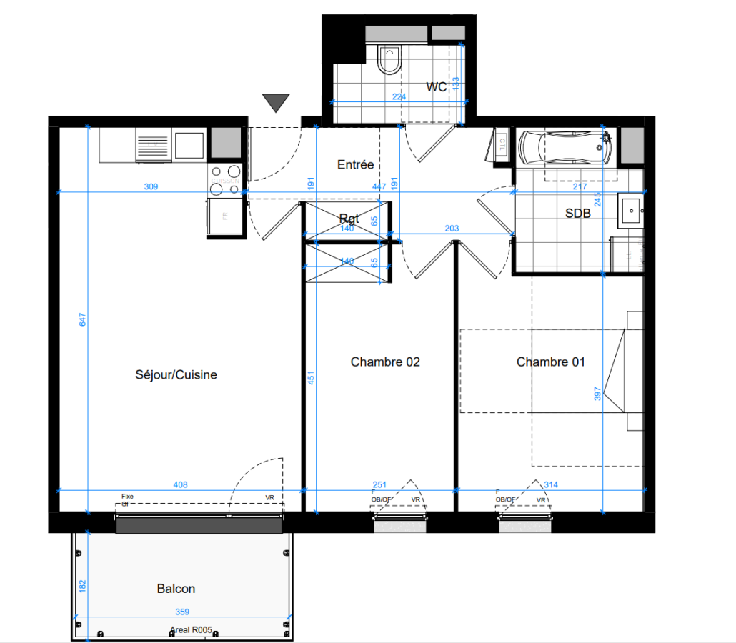 
																			3 pièces - 
																		4ème étage - 64m² - 838,32 € - Photo #5
