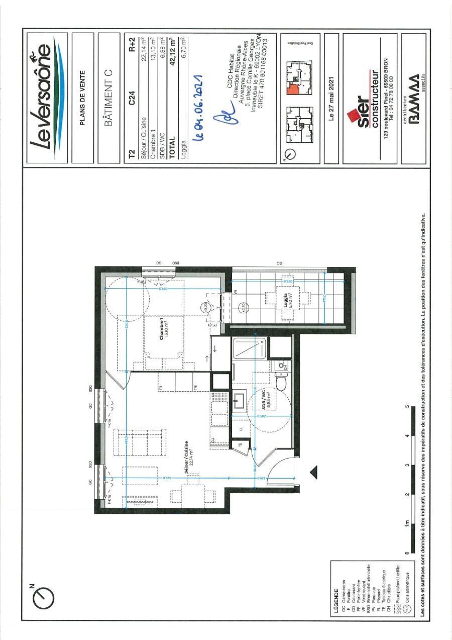 
																			2 pièces - 
																		4ème étage - 42m² - 769,34 € - Photo #3