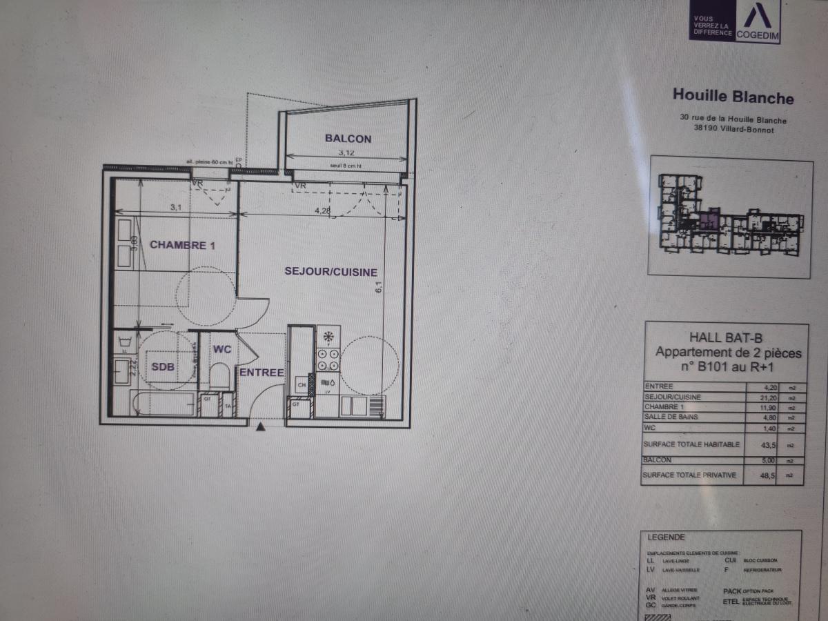 
																																							2 pièces - 
																																						1er étage - 44m² - 647,34 € - Photo #5