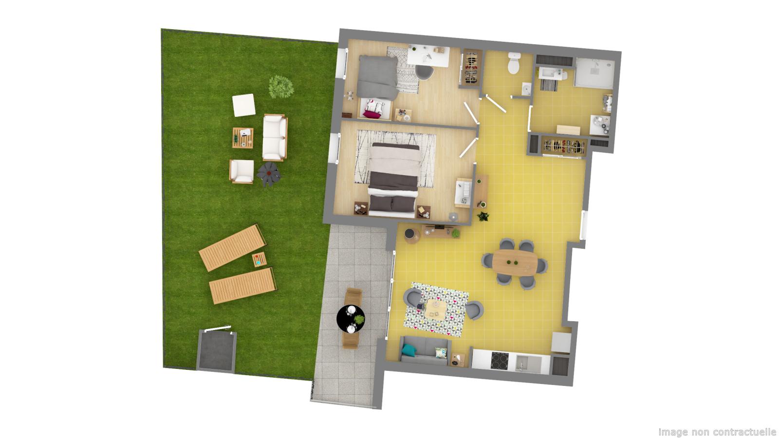 
																			3 pièces - 
																		RDC - 64m² - 816,60 € - Photo #5