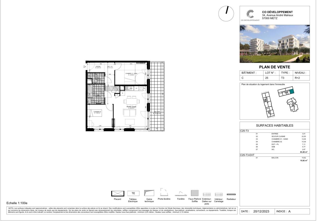 
																			3 pièces - 
																		2ème étage - 63m² - 940,72 € - Photo #1