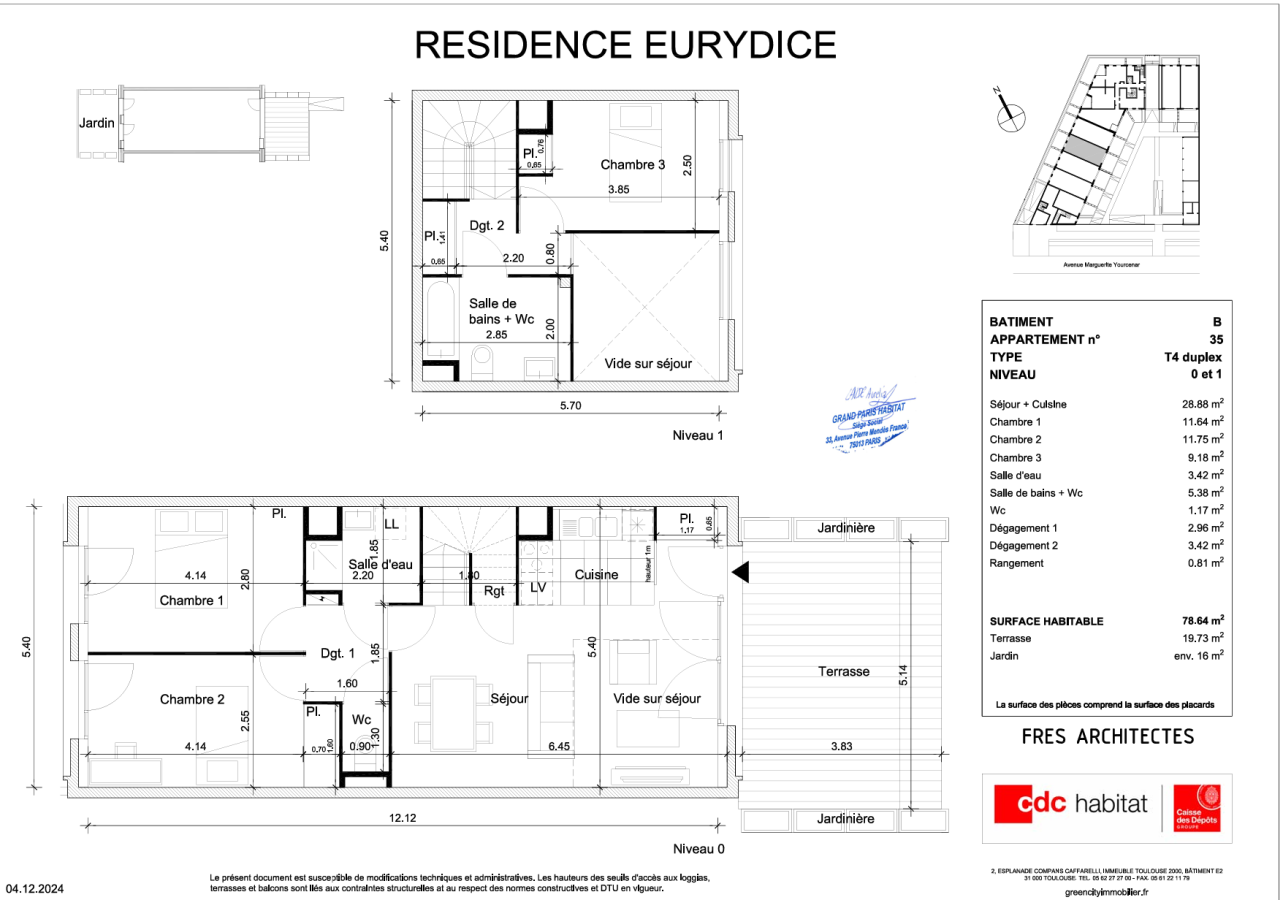 4 pièces - RDC - 79m² - 1 307,90 € - Photo #1