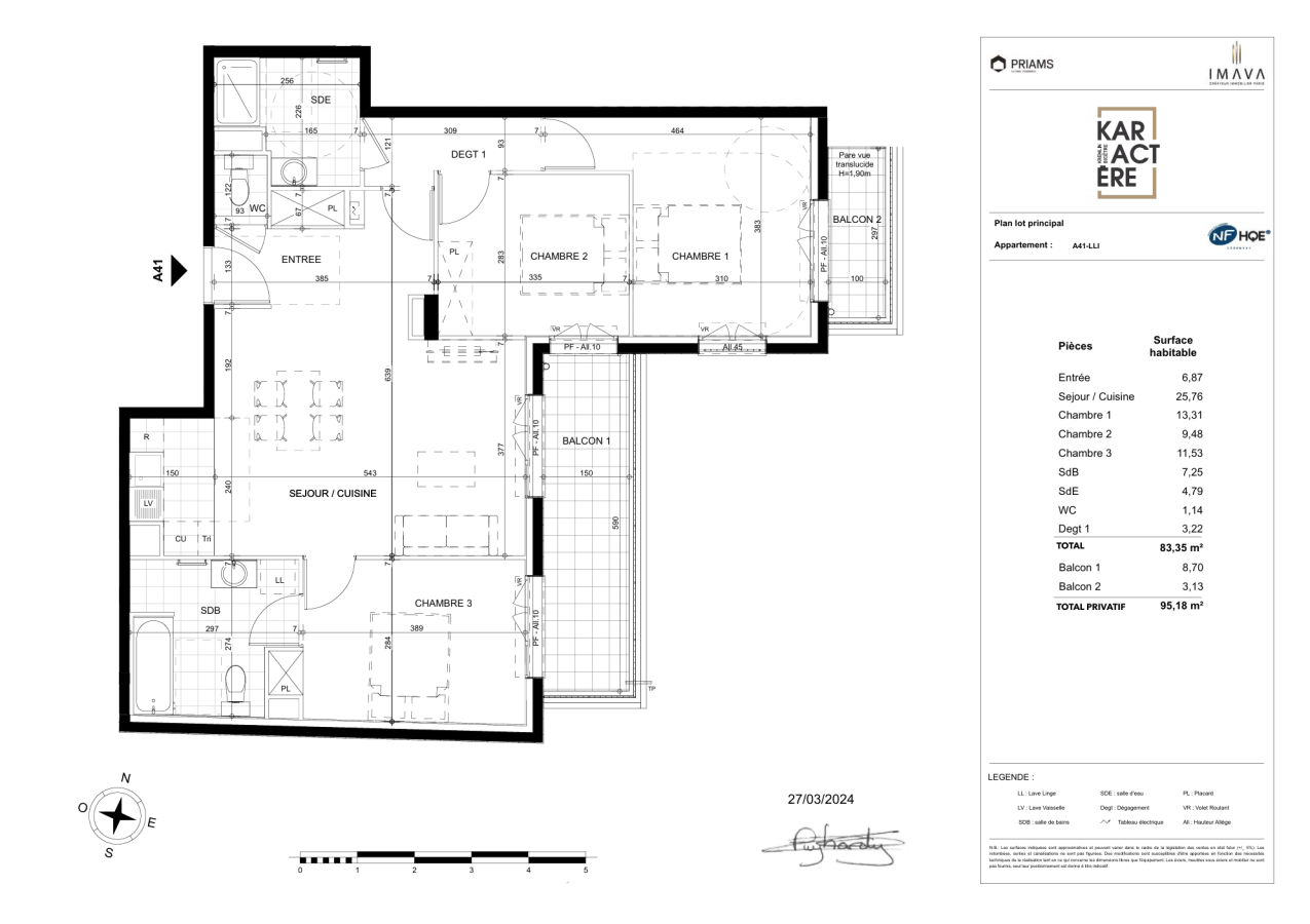 4 pièces - 4ème étage - 83m² - 1 734,00 € - Photo #0
