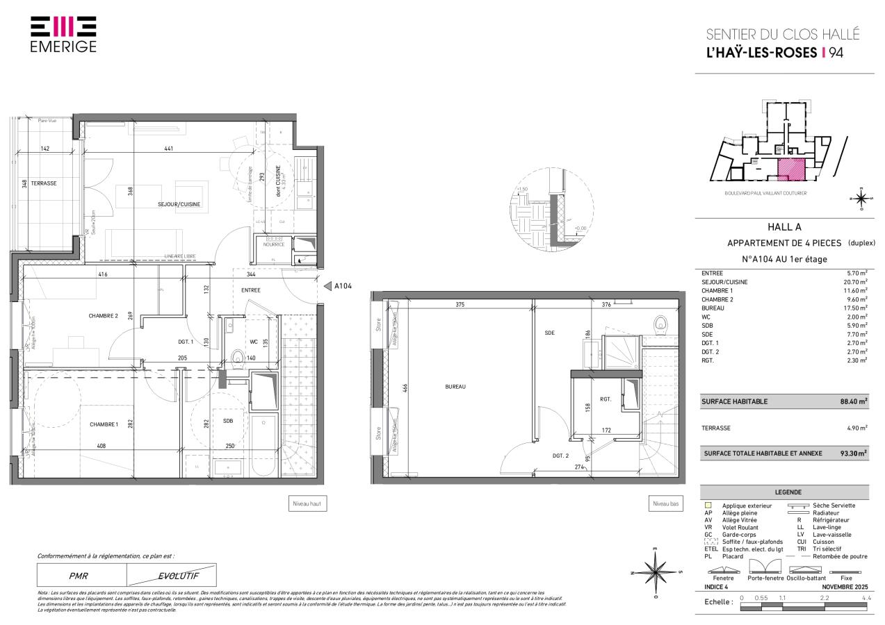 
																			4 pièces - 
																		1er étage - 88m² - 1 645,69 € - Photo #0