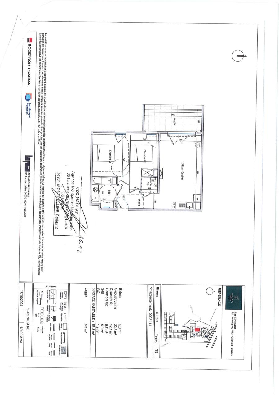 
																																							3 pièces - 
																																						RDC - 56m² - 726,45 € - Photo #1