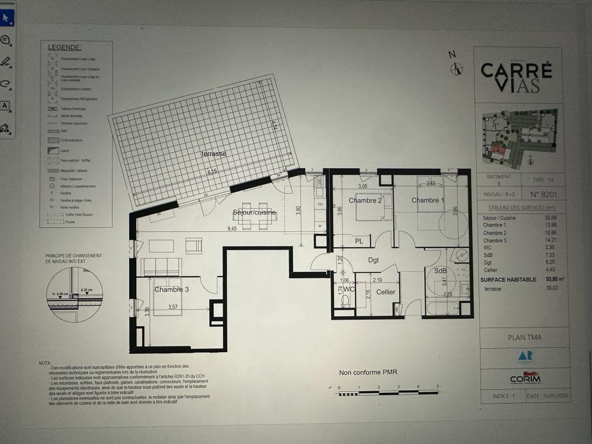 
																																							4 pièces - 
																																						2ème étage - 94m² - 1 038,07 € - Photo #1