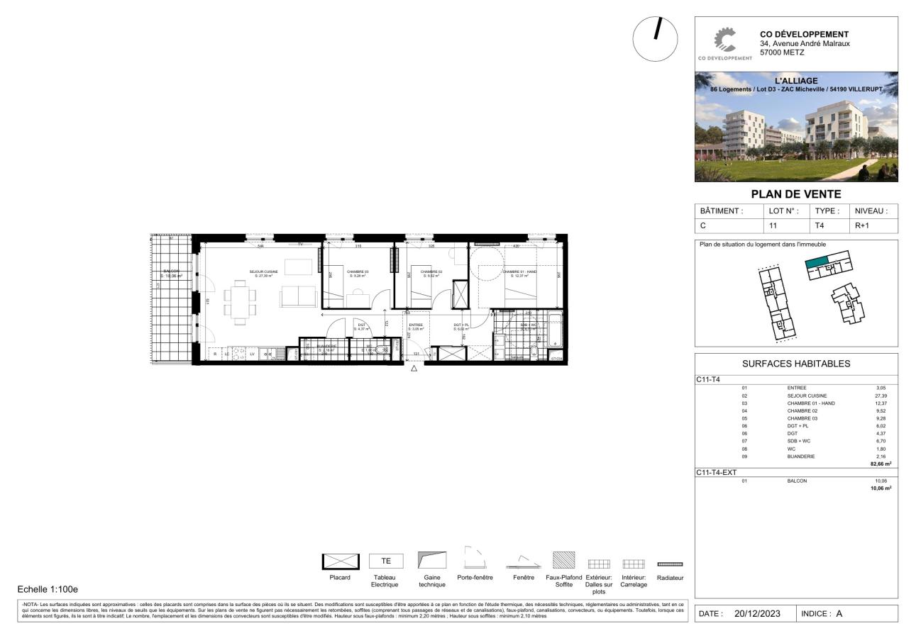 
																			4 pièces - 
																		1er étage - 83m² - 1 168,62 € - Photo #0