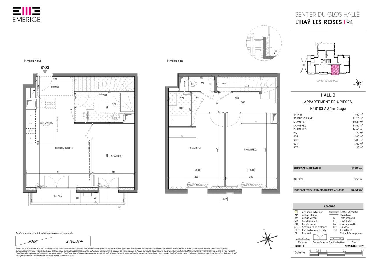 
																			4 pièces - 
																		1er étage - 81m² - 1 579,31 € - Photo #0