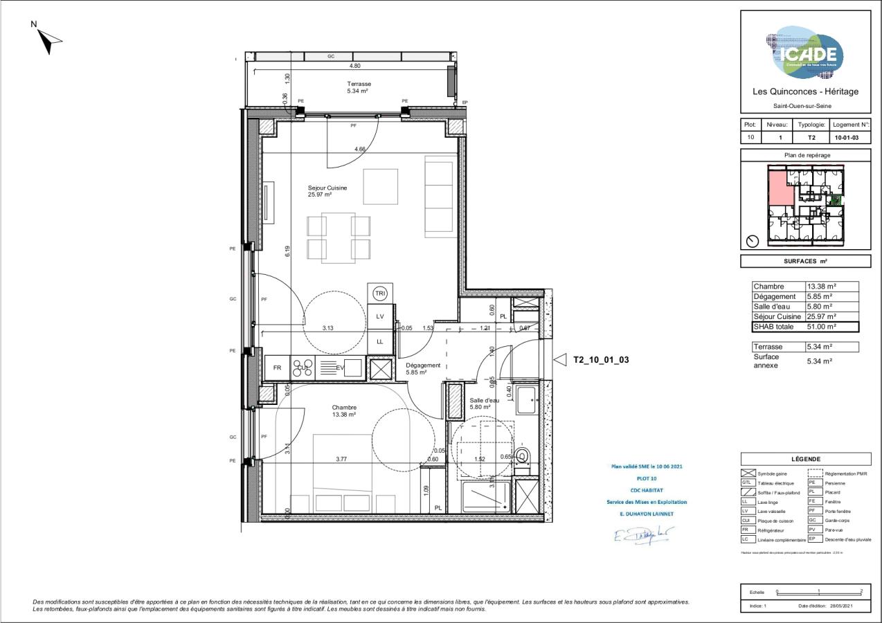 
																			2 pièces - 
																		1er étage - 51m² - 1 076,87 € - Photo #0