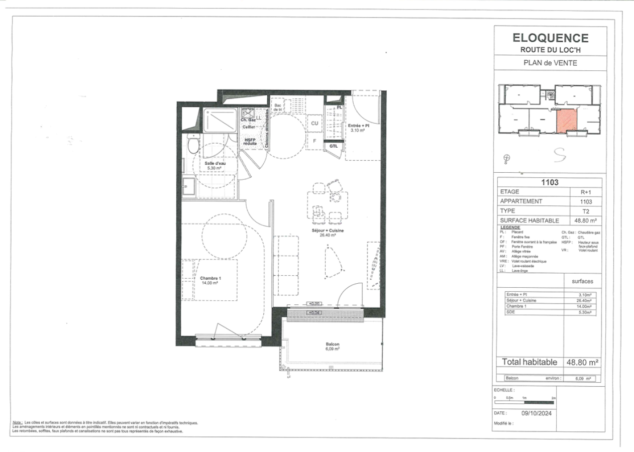 
																			2 pièces - 
																		1er étage - 49m² - 659,98 € - Photo #1