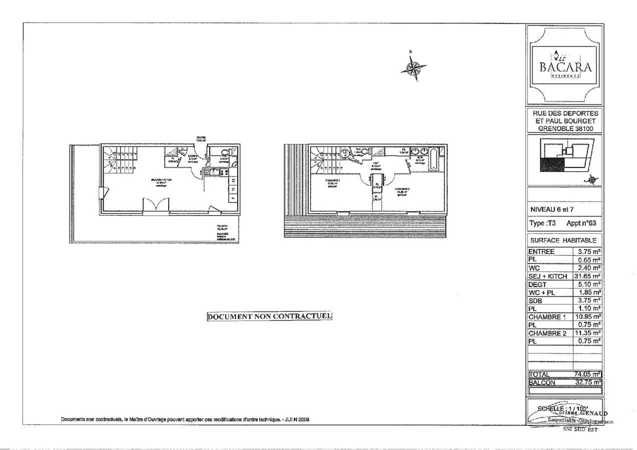 
																			3 pièces – 
																		6ème étage – 73m² - 1 024,71 € - Photo #6