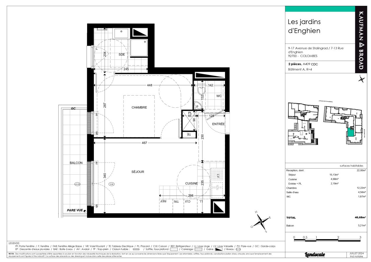 
																			2 pièces - 
																		4ème étage - 41m² - 1 068,51 € - Photo #0