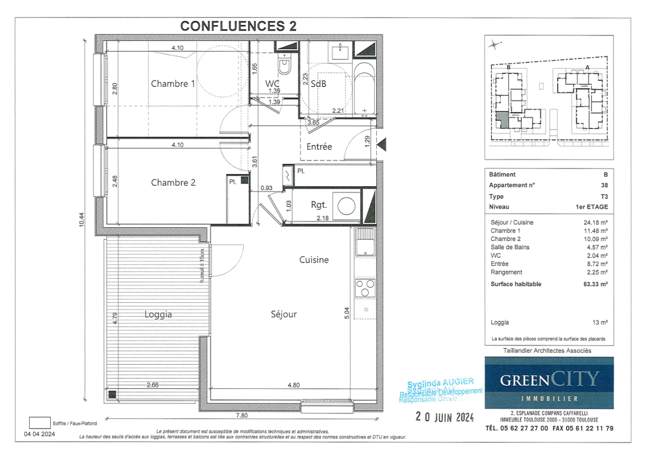 3 pièces - 1er étage - 64m² - 769,18 € - Photo #7