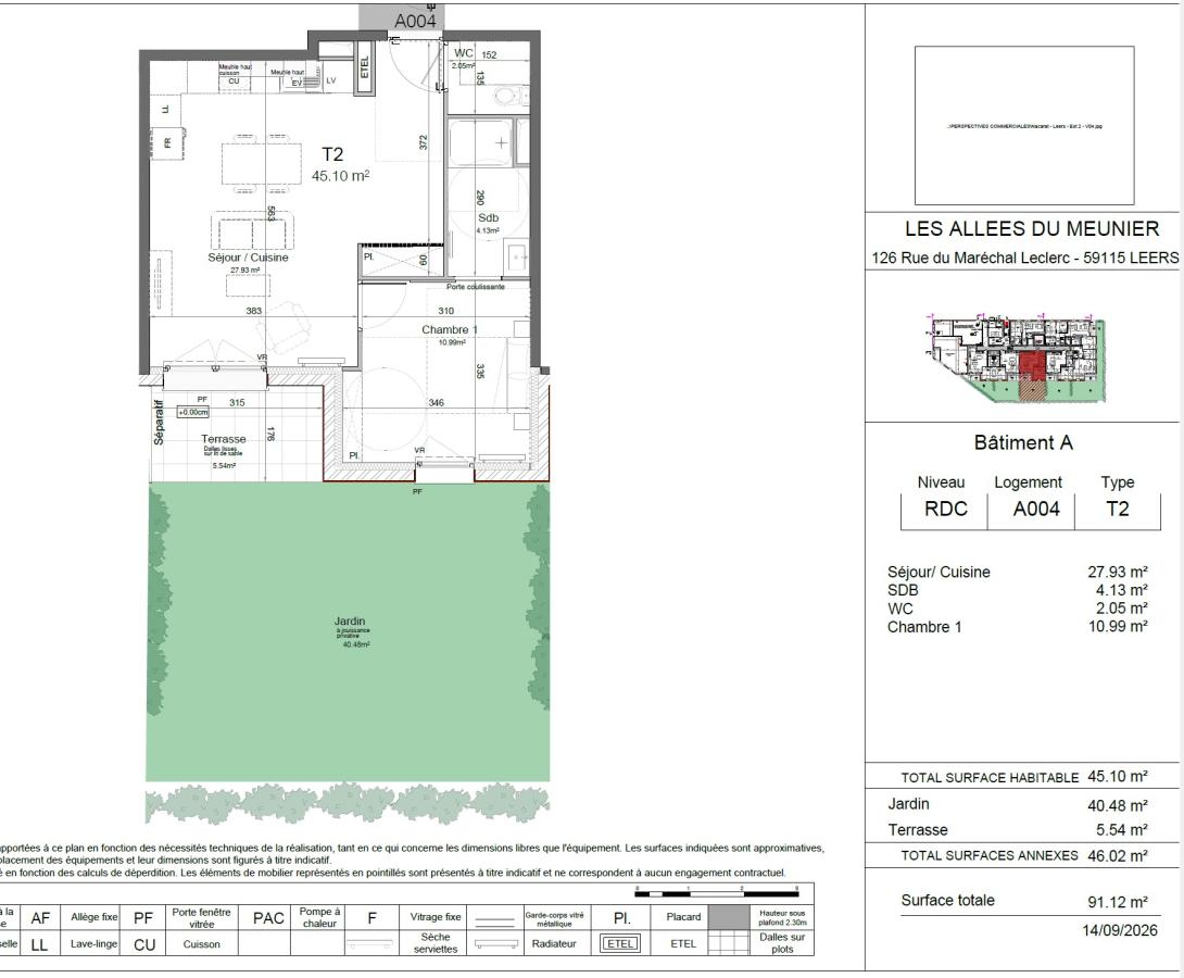 Appartement à Leers