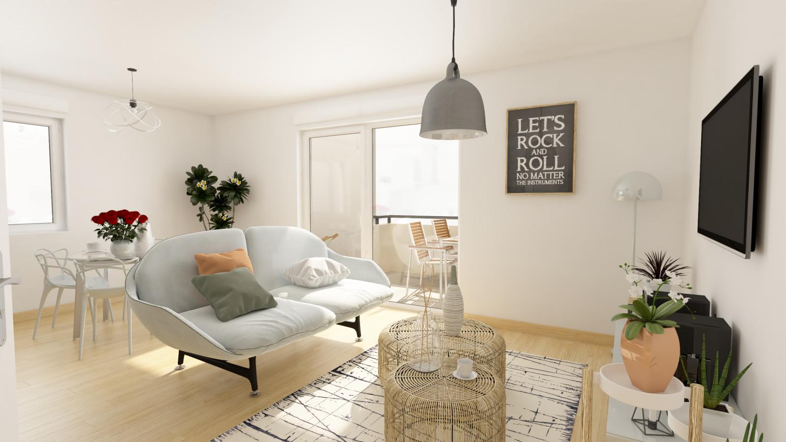 3 pièces - 1er étage - 68m² - 875,92 € - Photo #6