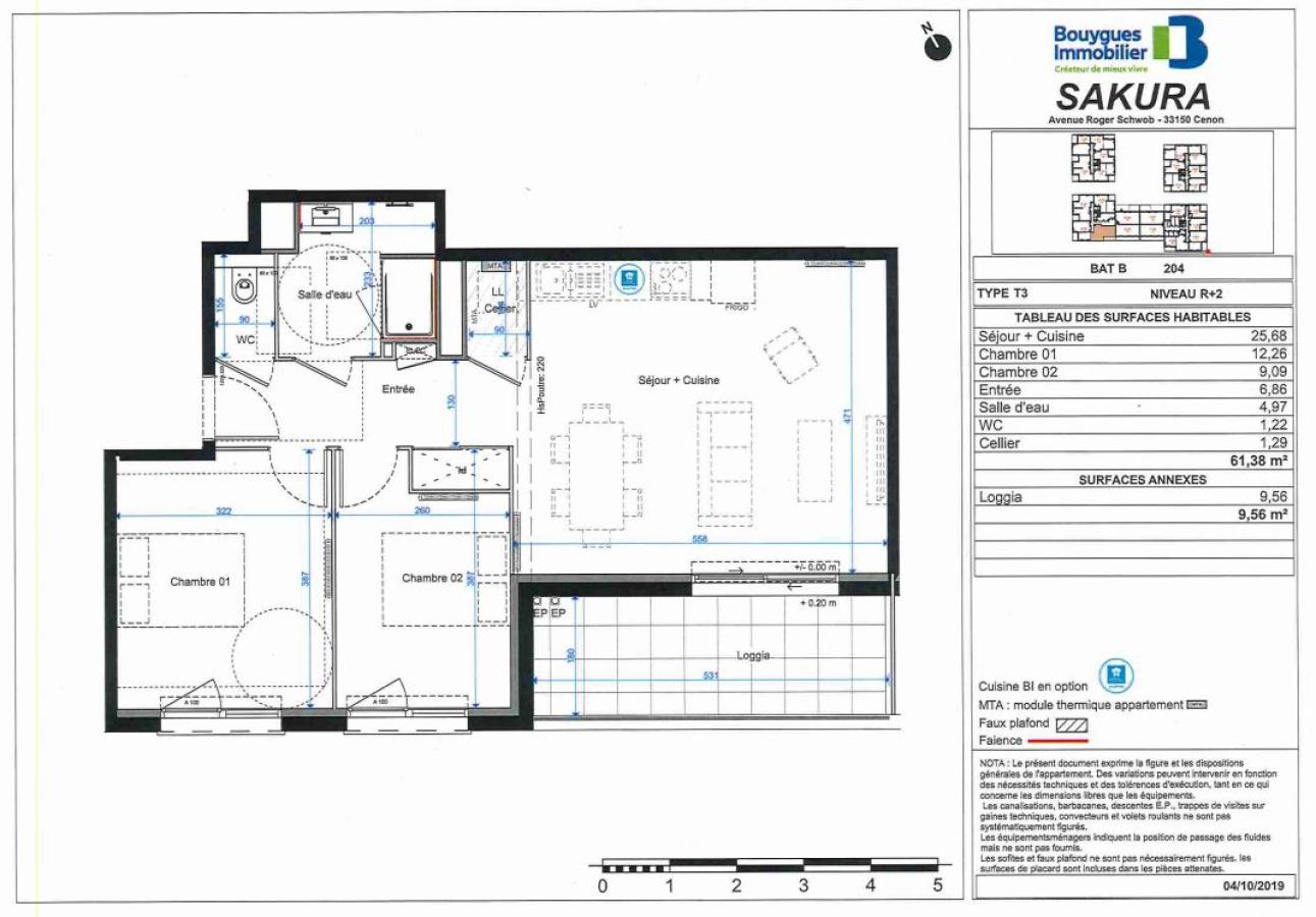 
																																							3 pièces - 
																																						2ème étage - 62m² - 782,29 € - Photo #2